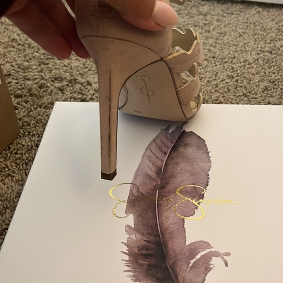 Jessica Simpson heels, blush pink, thin heel, 3 inch heel, worn once, size 7.5 - Picture 11 of 11